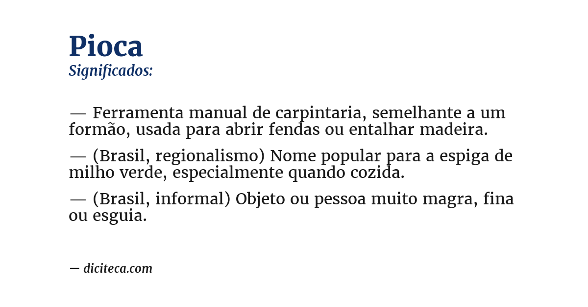 Significado de pioca
