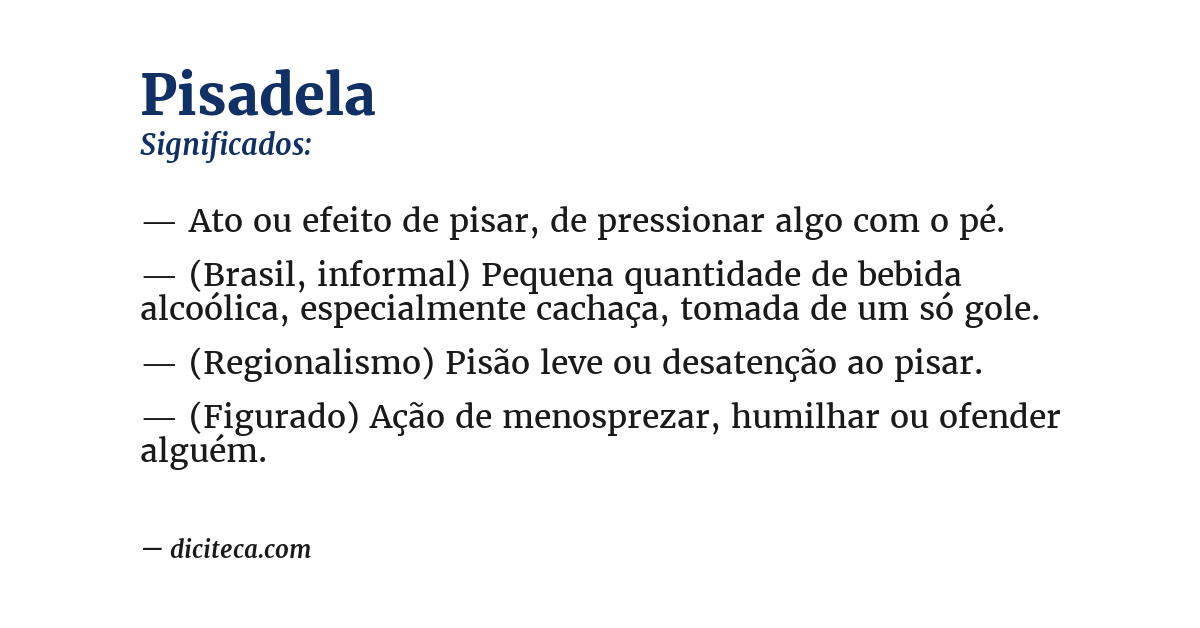 Significado de pisadela