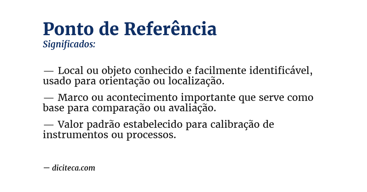 Significado de ponto de referência