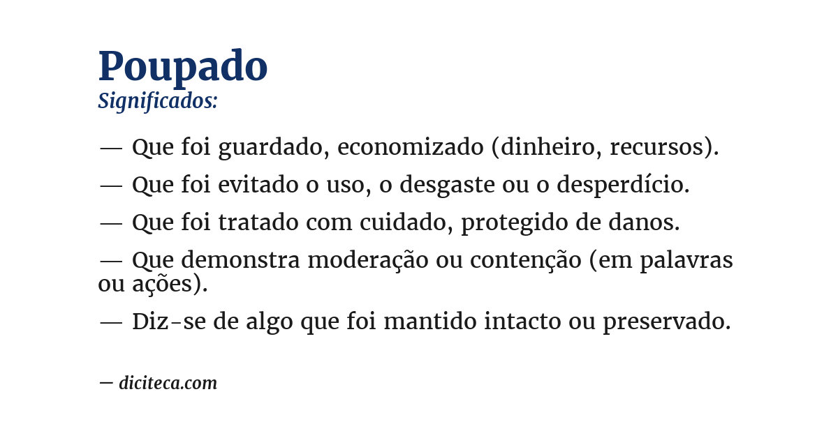 Significado de poupado