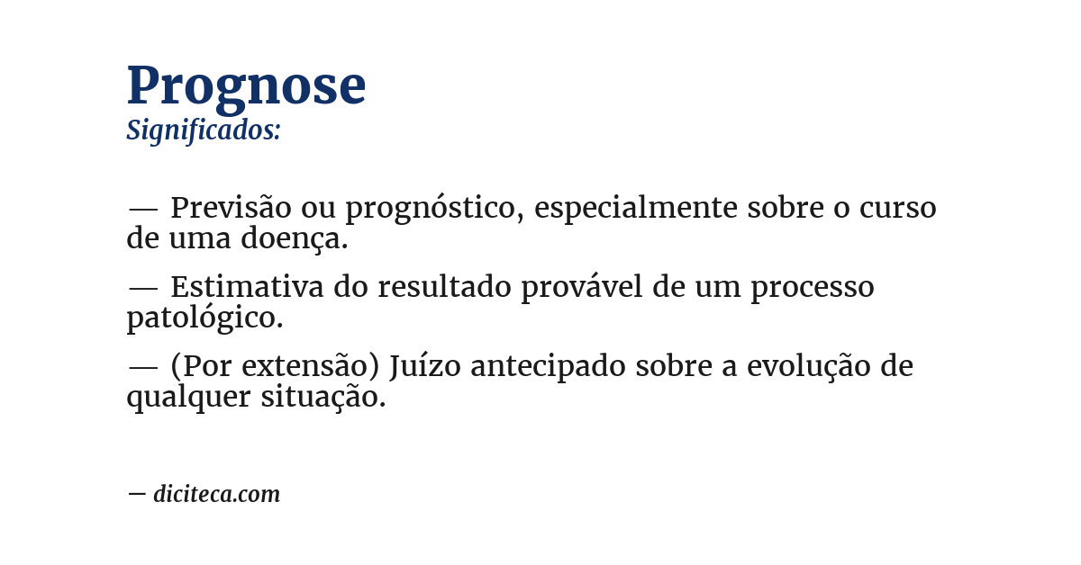 Significado de prognose