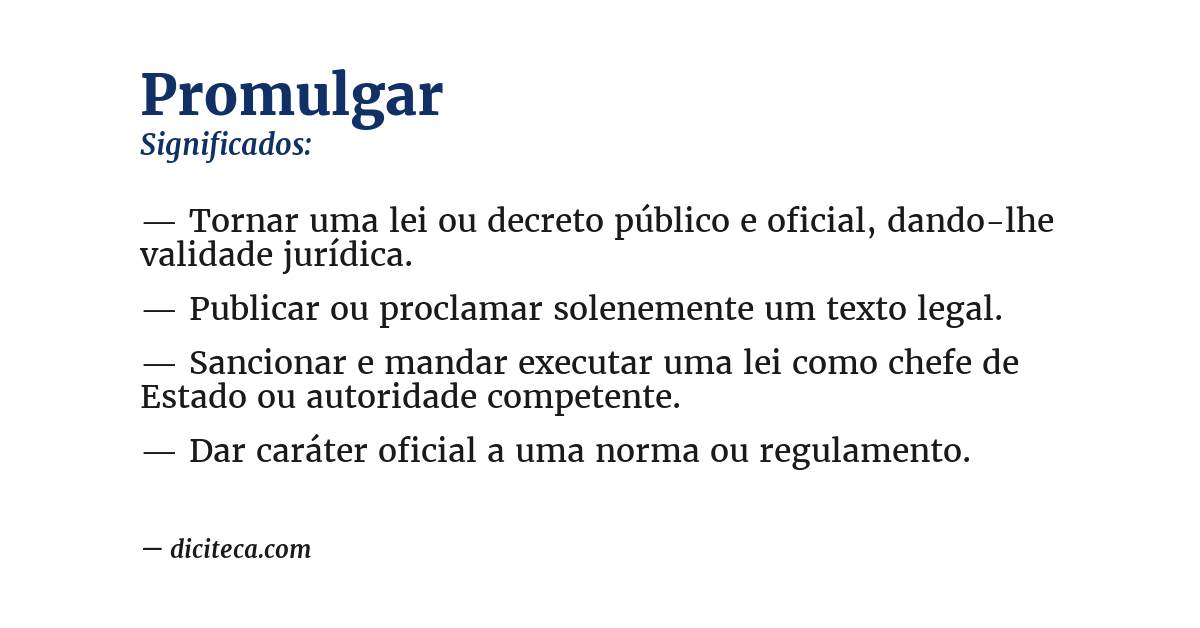 Significado de promulgar