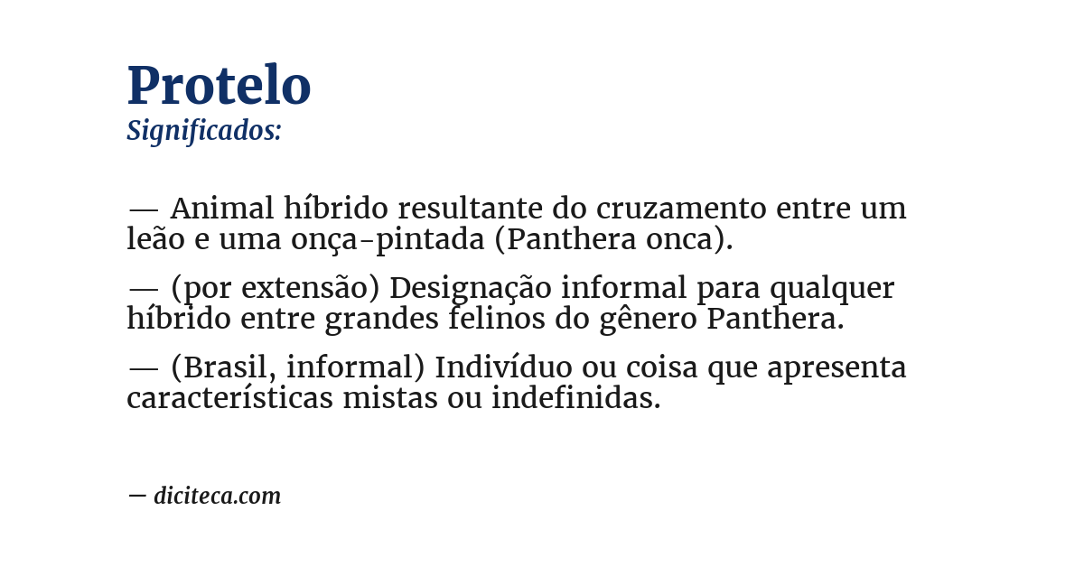 Significado de protelo