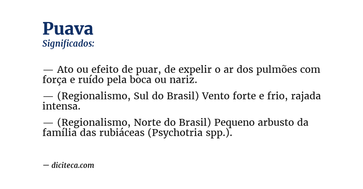Significado de puava