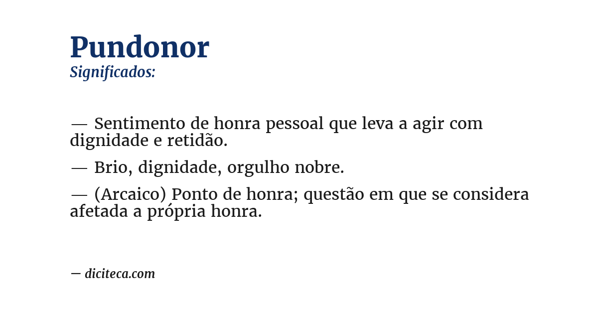 Significado de pundonor