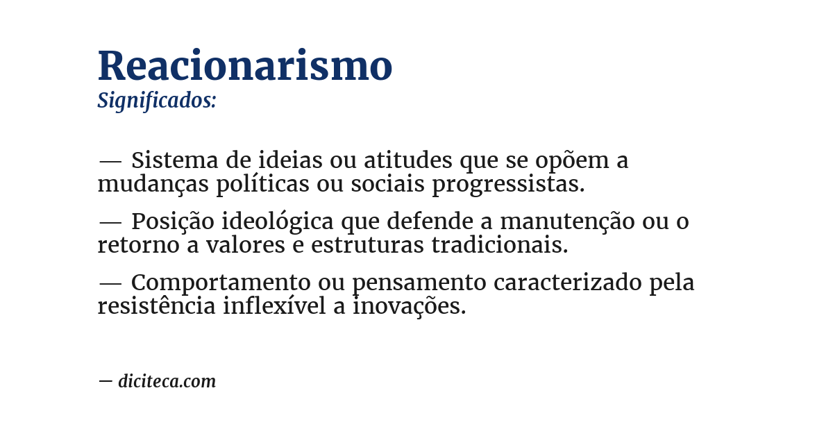 Significado de reacionarismo