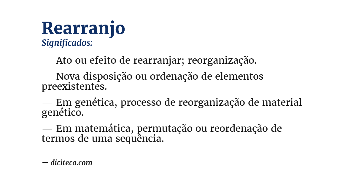 Significado de rearranjo