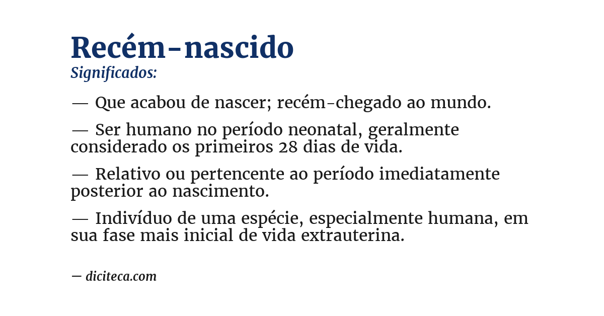 Significado de recém-nascido