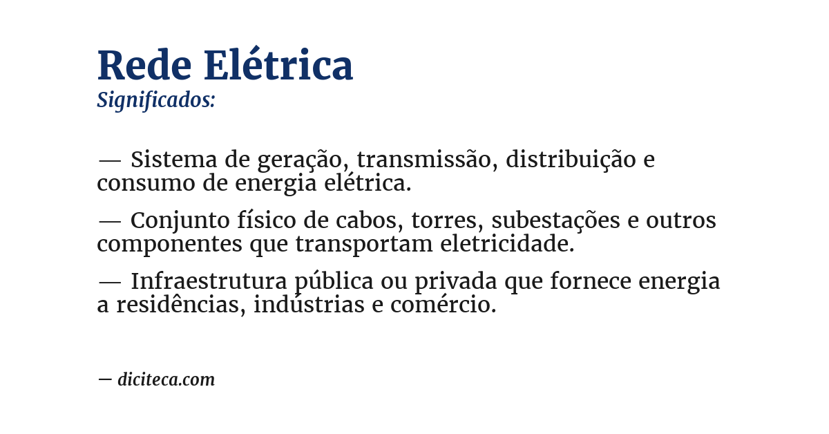 Significado de rede elétrica