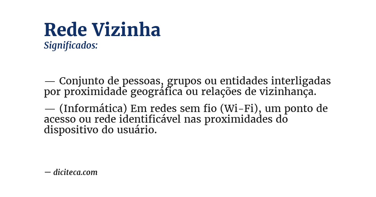 Significado de rede vizinha