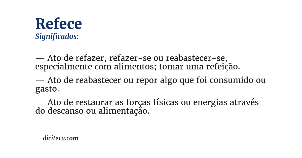 Significado de refece
