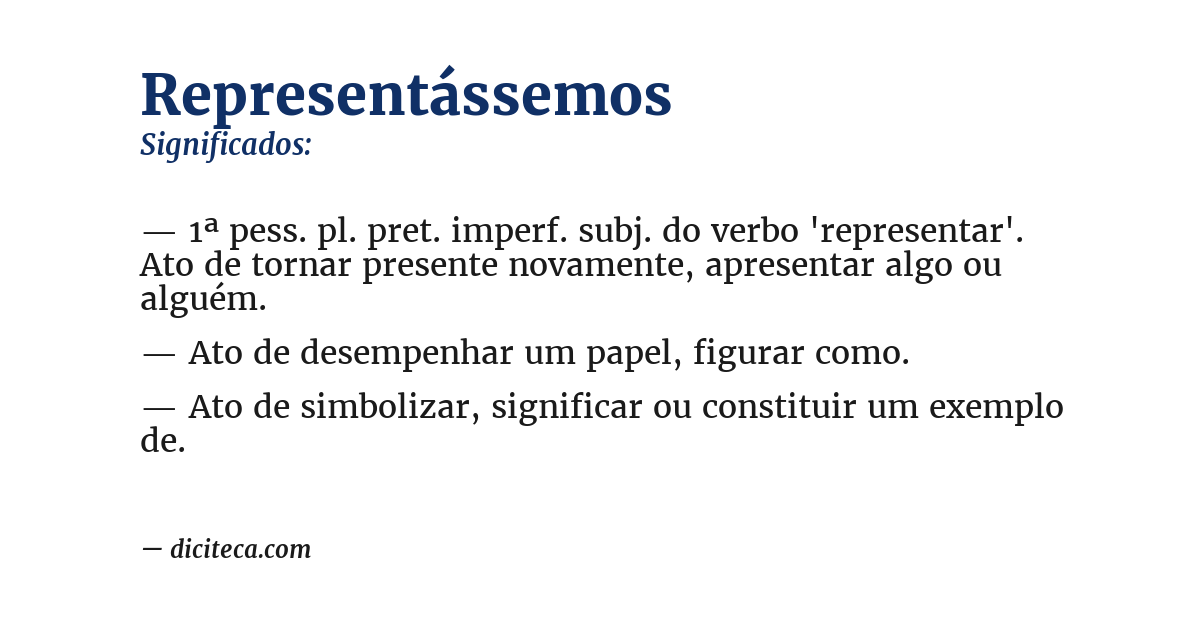 Significado de representássemos