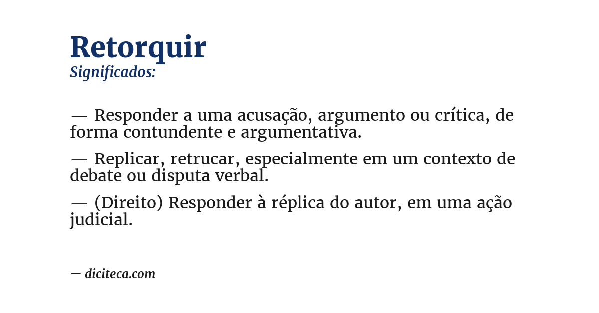 Significado de retorquir