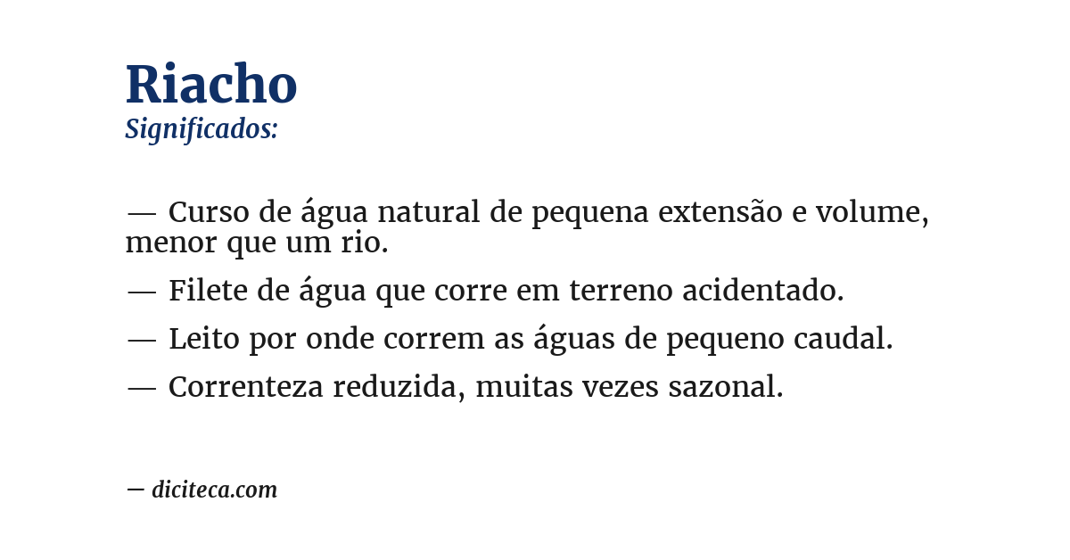 Significado de riacho