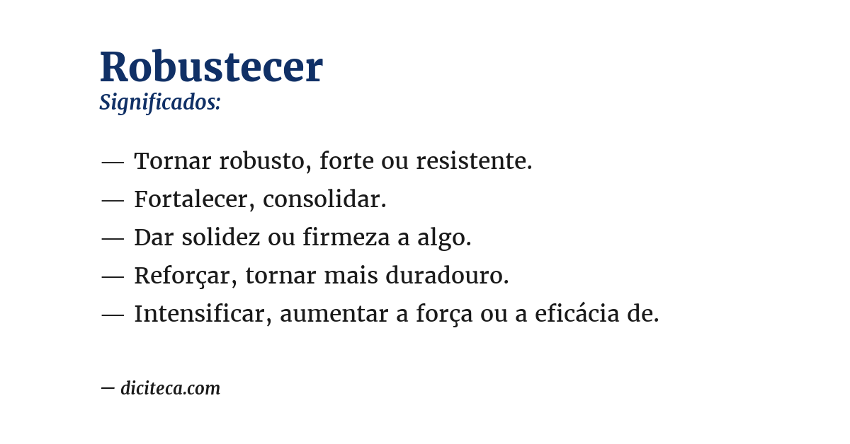 Significado de robustecer