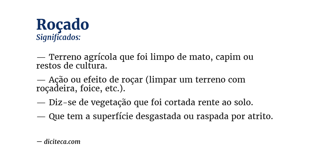 Significado de roçado