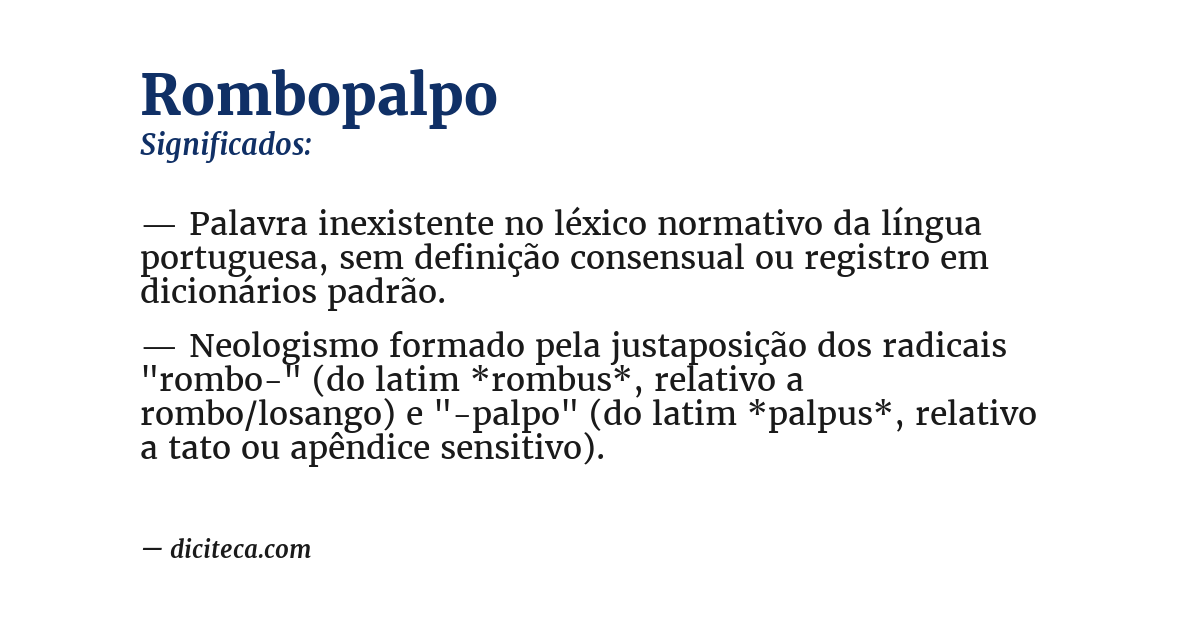 Significado de rombopalpo