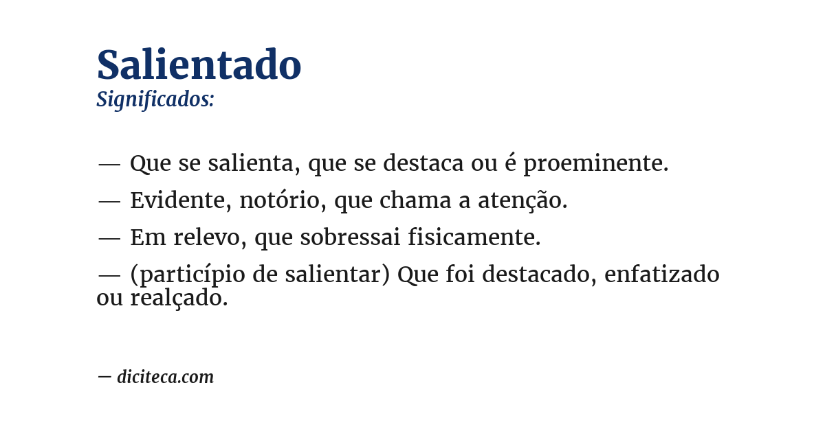 Significado de salientado