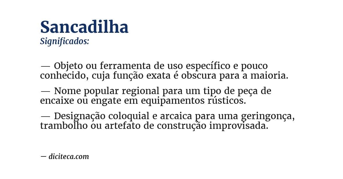 Significado de sancadilha