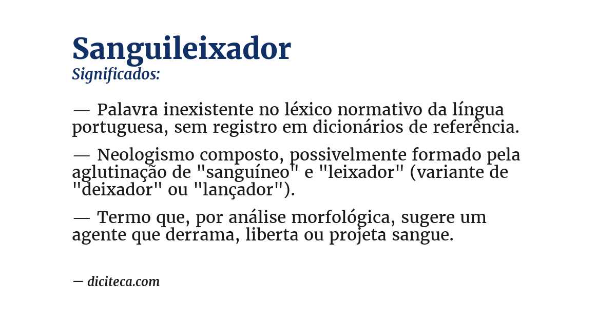 Significado de sanguileixador