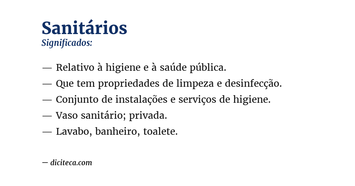 Significado de sanitários