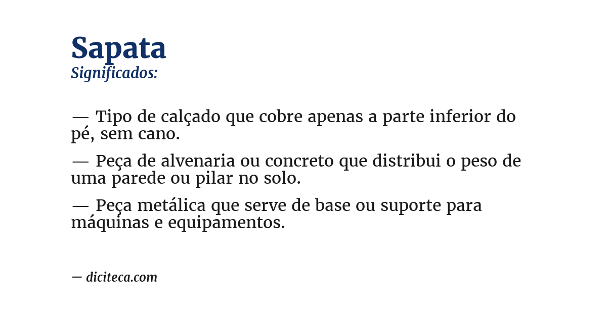 Significado de sapata