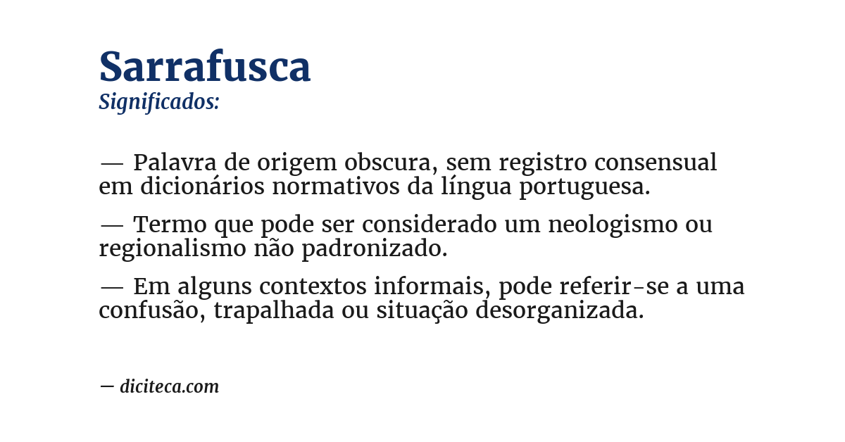 Significado de sarrafusca