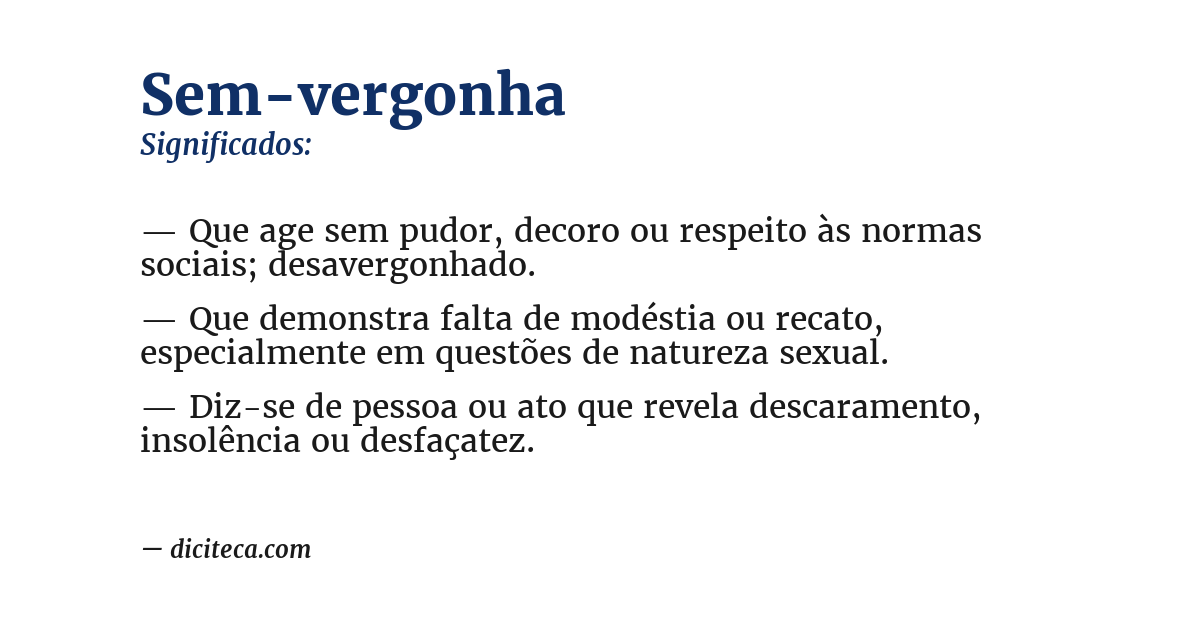 Significado de sem-vergonha