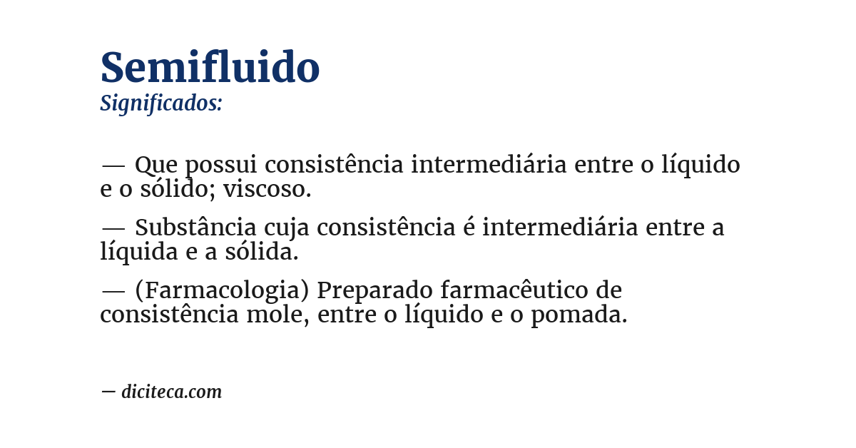 Significado de semifluido