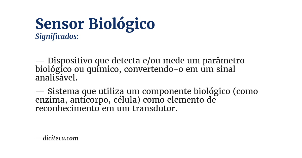 Significado de sensor biológico