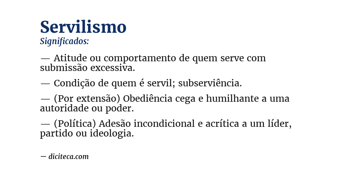 Significado de servilismo