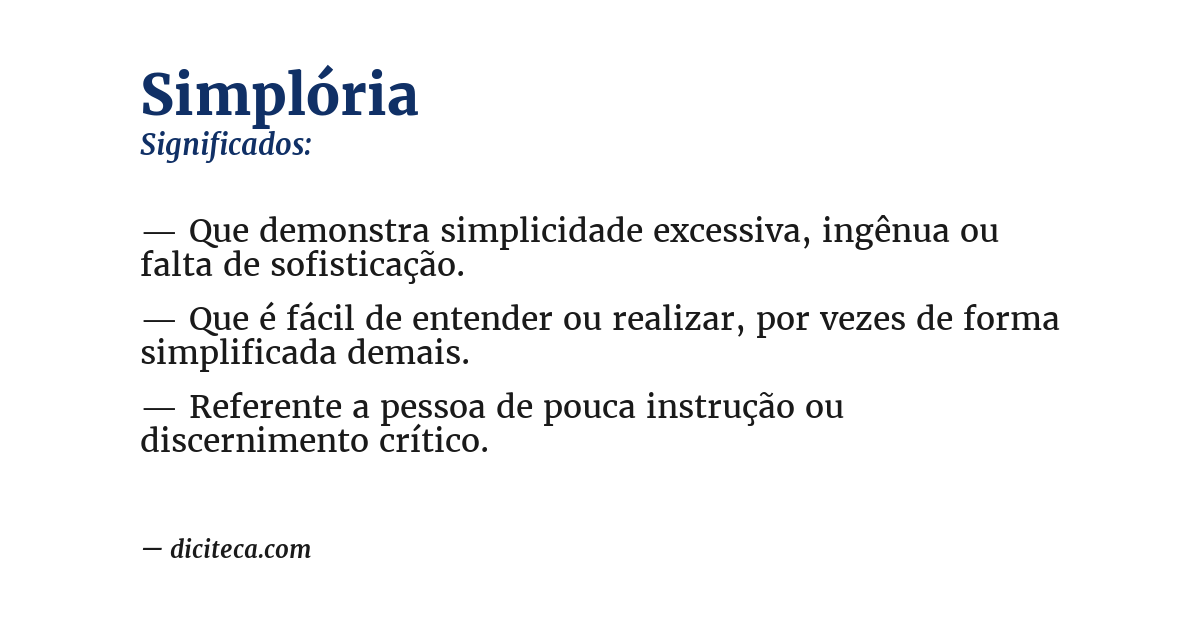 Significado de simplória