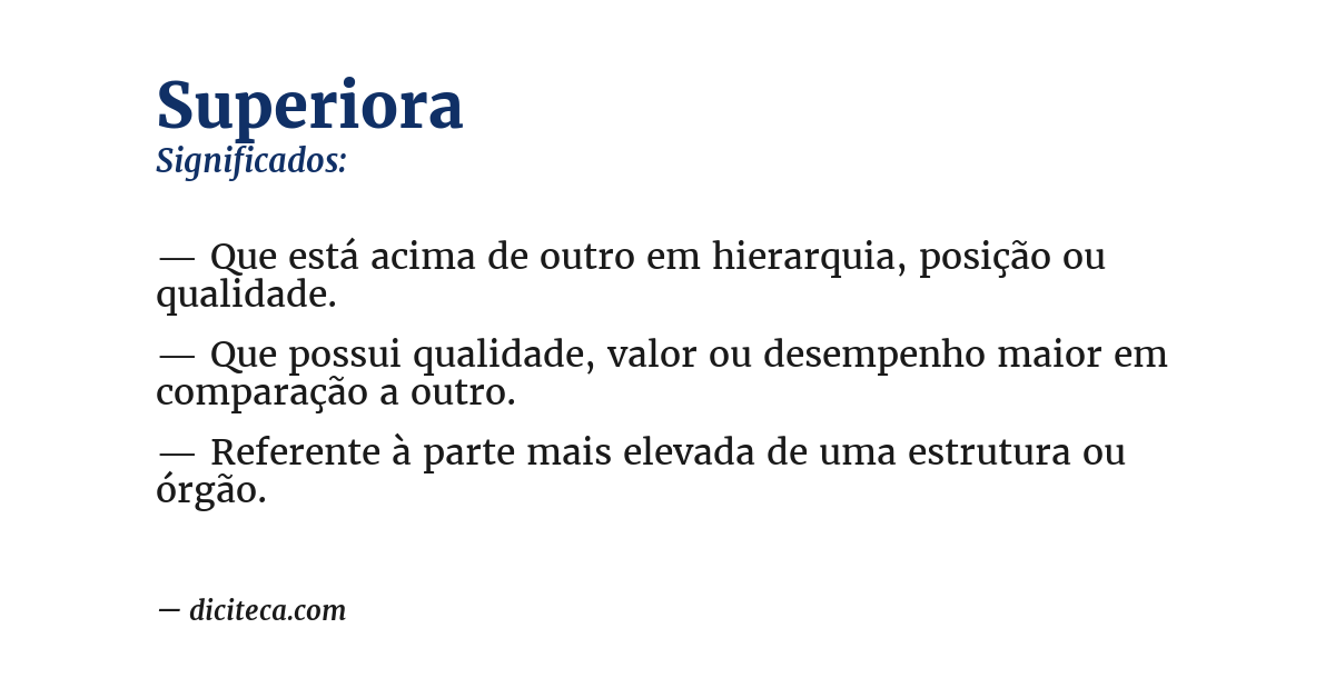 Significado de superiora