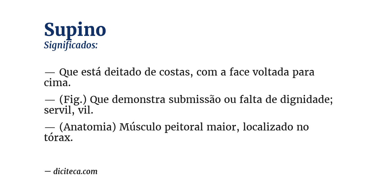 Significado de supino