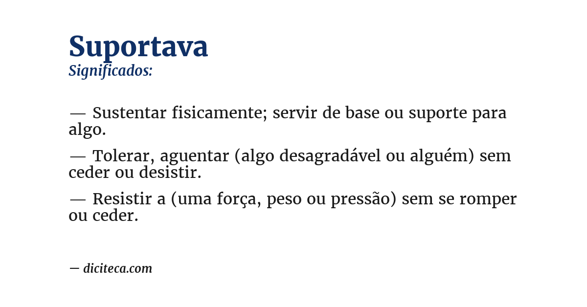Significado de suportava