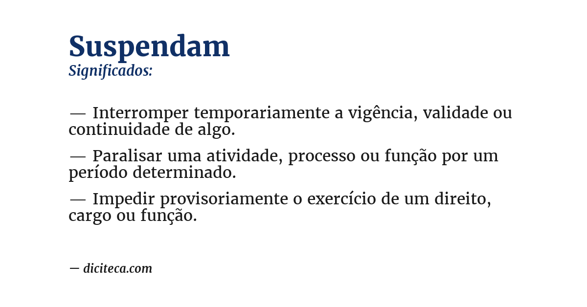 Significado de suspendam