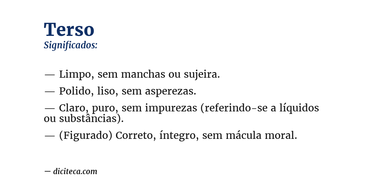 Significado de terso