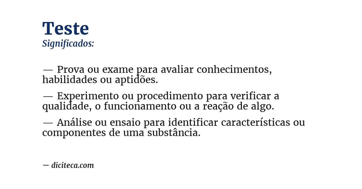 Significado de teste