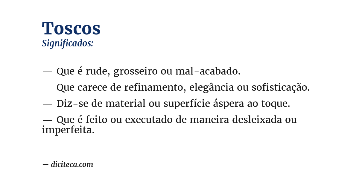 Significado de toscos