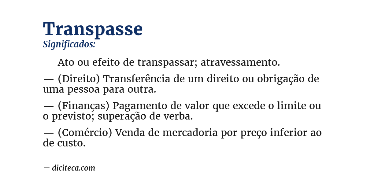 Significado de transpasse