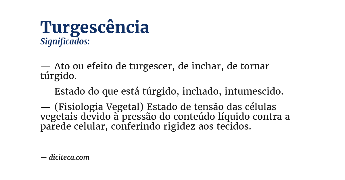 Significado de turgescência