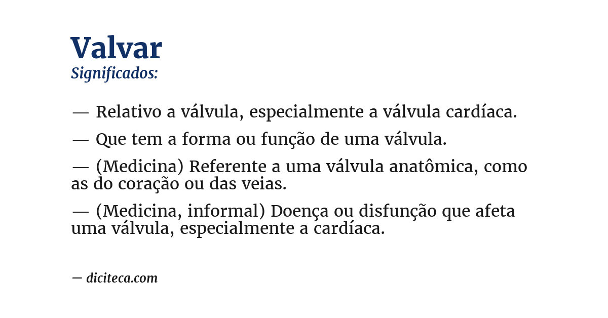 Significado de valvar