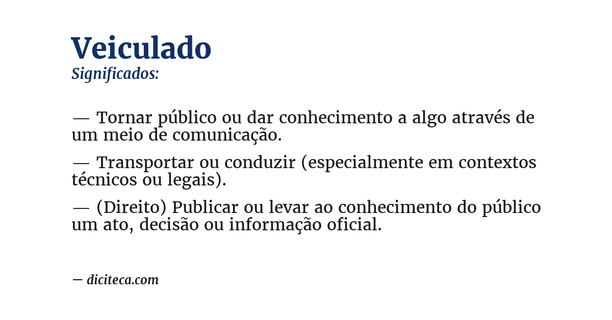 Significado de veiculado