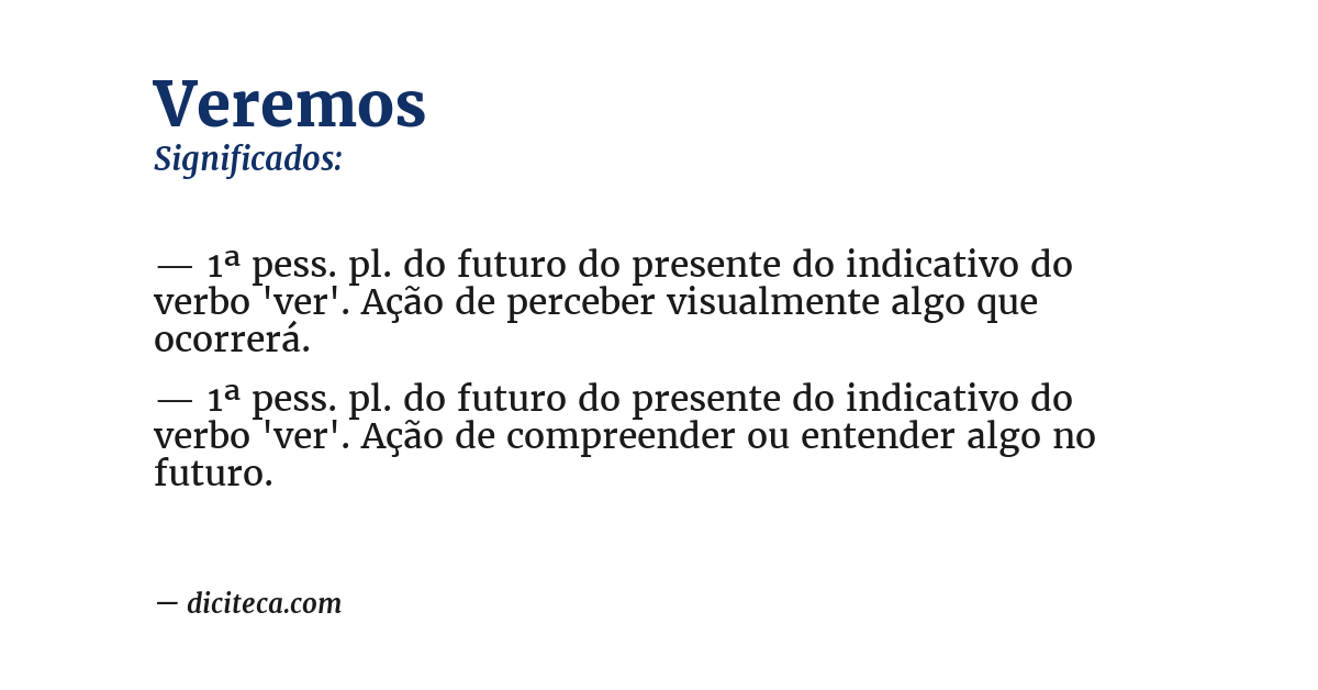 Significado de veremos