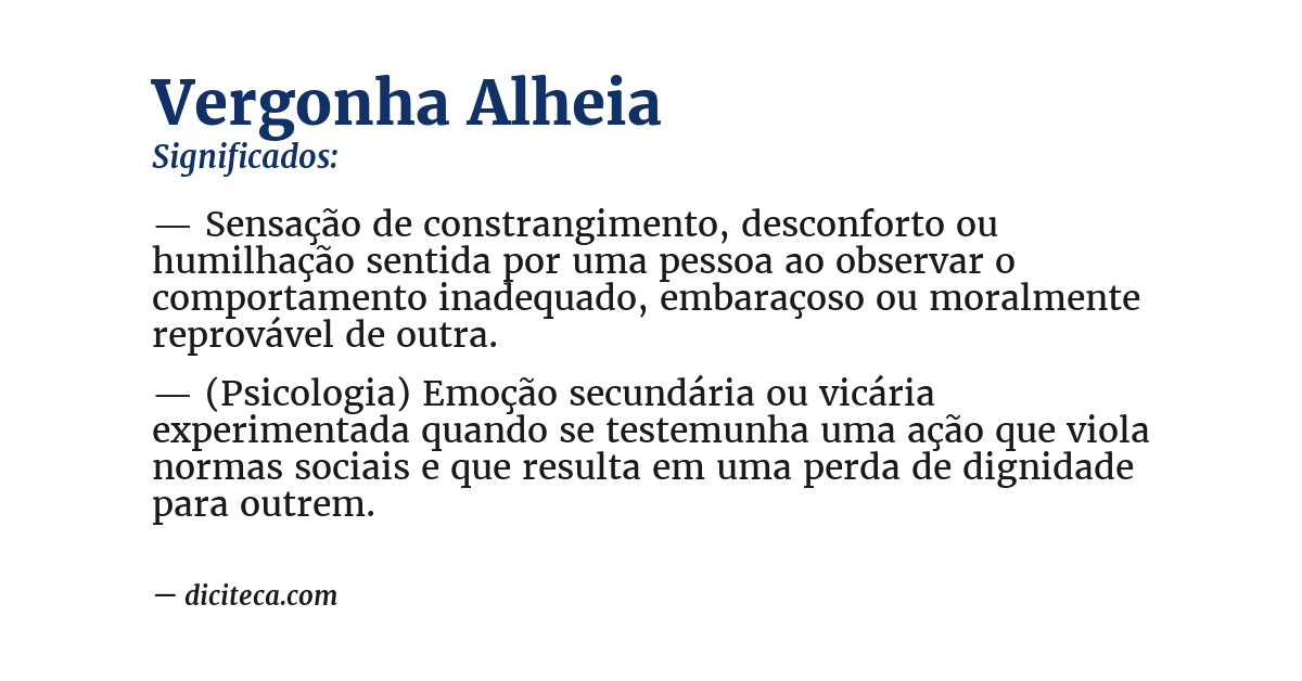 Significado de vergonha alheia