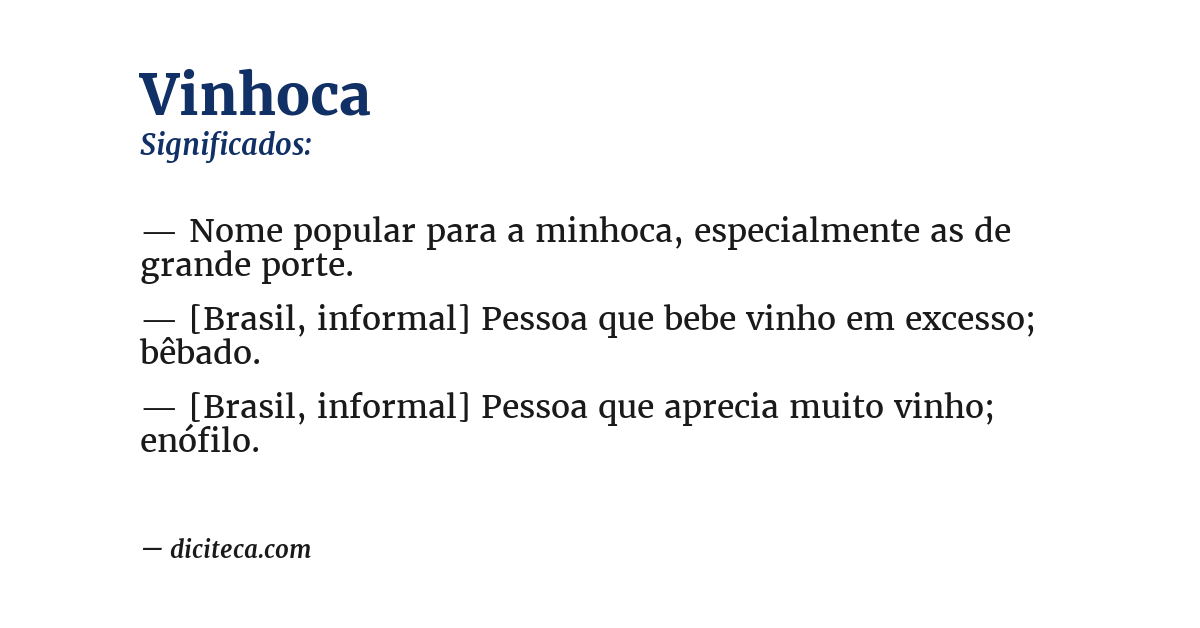 Significado de vinhoca