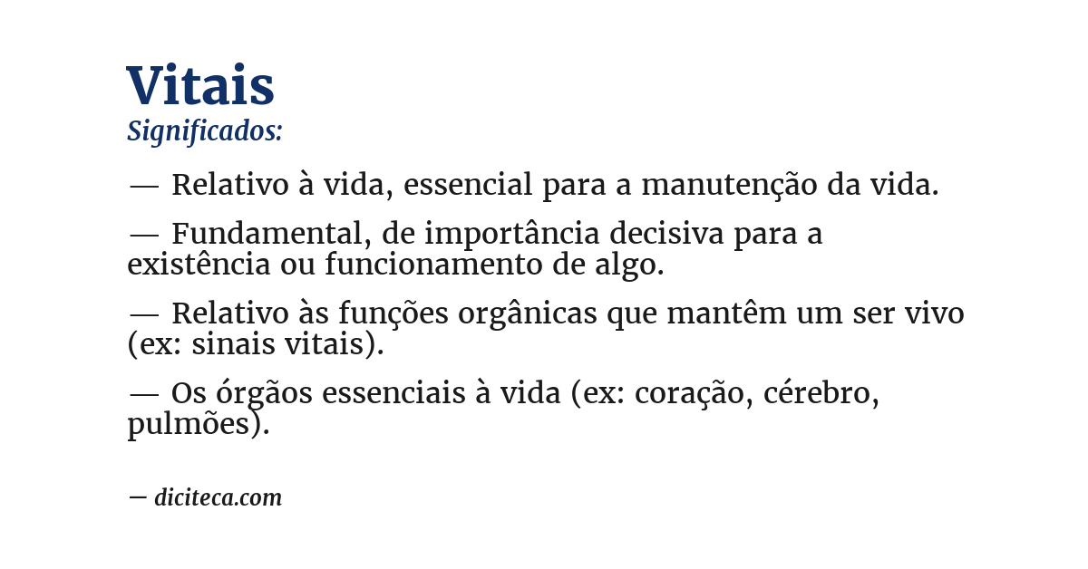 Significado de vitais