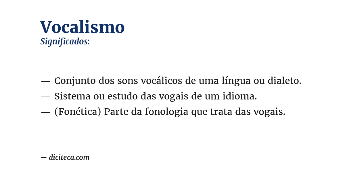 Significado de vocalismo