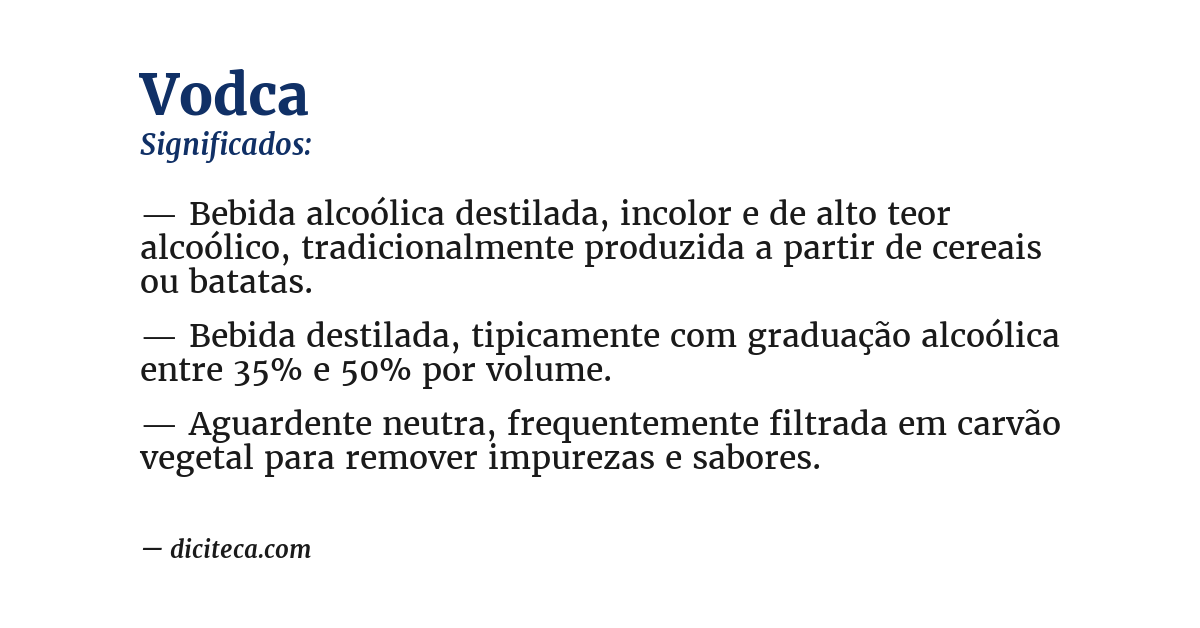 Significado de vodca