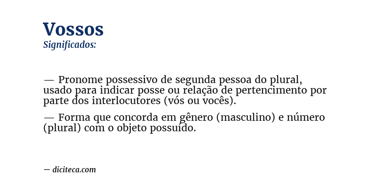 Significado de vossos